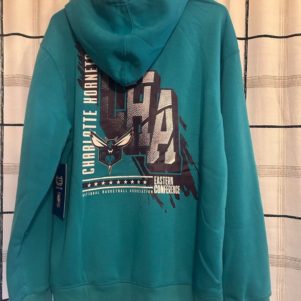 NWT NBA Charlotte Hornets "Queen City" Teal Fleece Hoodie - Picture 4 of 9